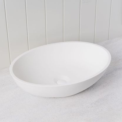 Above Counter Curved Oval Basin Matte White