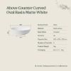 Above Counter Curved Oval Basin Matte White