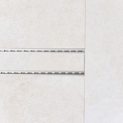 Aluminium Tile Insert Strip Drain - Cut to size - 1M Stainless Steel