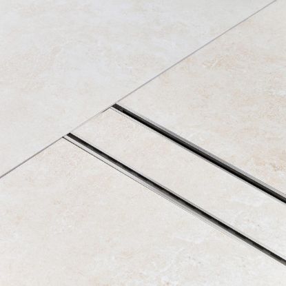 Aluminium Tile Insert Strip Drain - Cut to size - 2M Stainless Steel