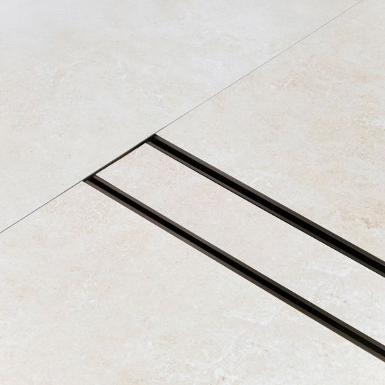 Aluminium Tile Insert Strip Drain - Cut to size - 1M Antique Brass