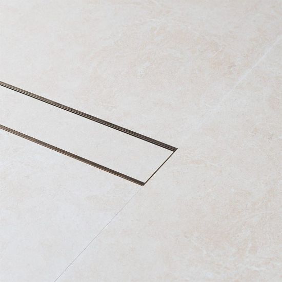 Aluminium Tile Insert Strip Drain - Cut to size - 2M Antique Brass