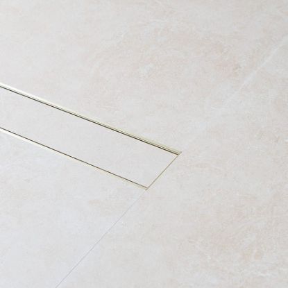 Aluminium Tile Insert Strip Drain - Cut to size - 2M Brushed Brass