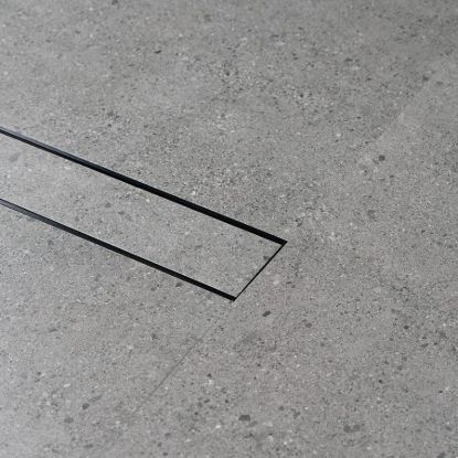 Aluminium Tile Insert Strip Drain - Cut to size - 2M Matte Black