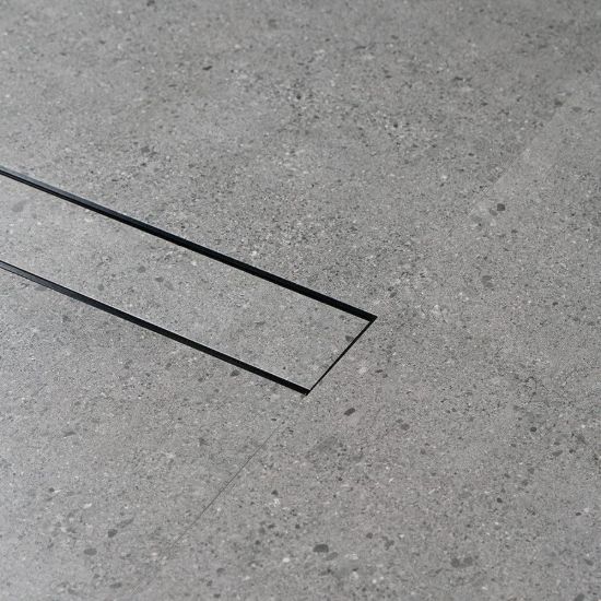 Aluminium Tile Insert Strip Drain - Cut to size - 2M Matte Black