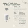 Angled In-Wall Toilet With Rectangle Warm Brushed Nickel Buttons