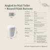 Angled In-Wall Toilet With Round Antique Brass Buttons