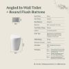 Angled In-Wall Toilet With Round Brushed Brass Buttons