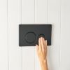 Angled In-Wall Toilet With Round Matte Black Buttons