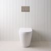 Angled In-Wall Toilet With Round Stainless Steel Buttons