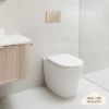 Angled In-Wall Toilet With Round Warm Brushed Nickel Buttons