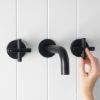 Wall spout + Cross taps Matte Black