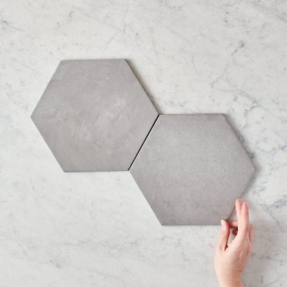 Bells Beach Charcoal Encaustic Look Hexagon Tile