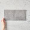 Bells Beach Charcoal Encaustic Look Square Tile