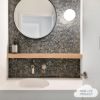 Broadwater Dark Blue Mix Gloss Penny Round Mosaic Tile