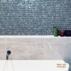Broadwater Dark Blue Mix Gloss Penny Round Mosaic Tile