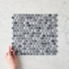 Broadwater Grey Mix Gloss Penny Round Mosaic Tile