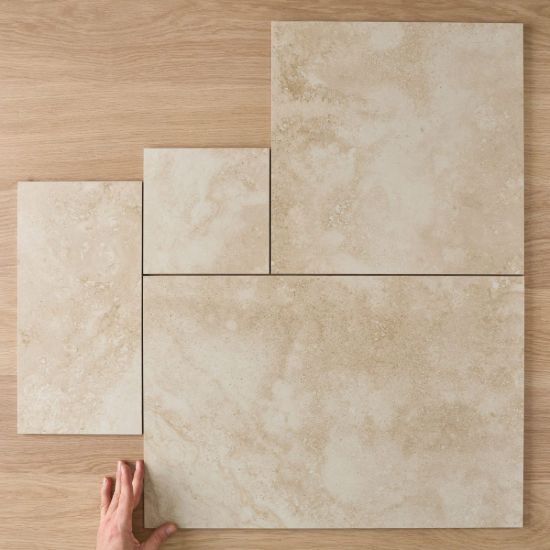 Byron French Pattern Travertine Look Sand Matte Tile