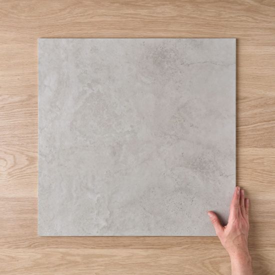Byron Travertine Look Grey Matte Tile 600x600mm