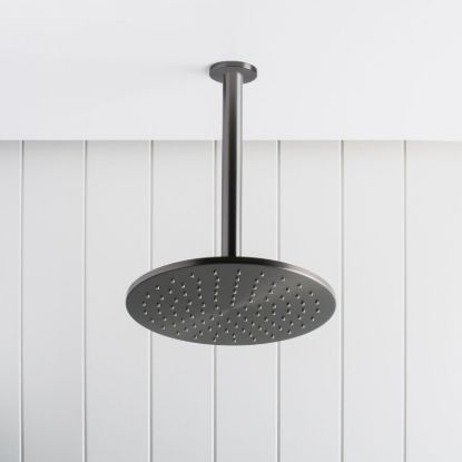 Ceiling Shower Arm 300mm and Head Gunmetal