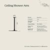 Ceiling Shower Arm 300mm and Head Gunmetal