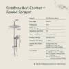 Combination Shower + Round Sprayer Brushed Brass