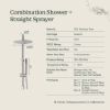 Combination Shower + Straight Sprayer Stainless Steel