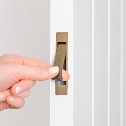 Concealed Hook Pull Handle Antique Brass