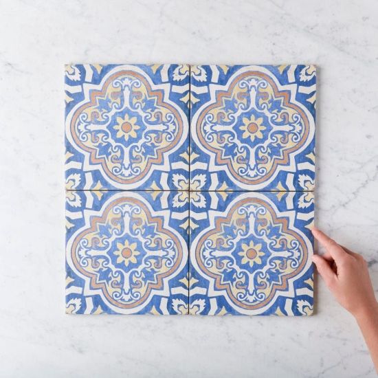 Cowra Blue Encaustic Look Tile