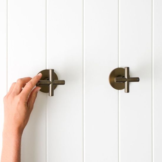 Cross Taps Antique Brass