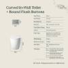 Curved In-Wall Toilet With Round Matte Black Buttons