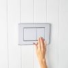 Curved In-Wall Toilet With Rectangle Chrome Buttons