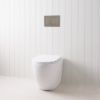 Curved In-Wall Toilet With Rectangle Gunmetal Buttons