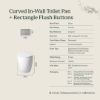Curved In-Wall Toilet With Rectangle Gunmetal Buttons