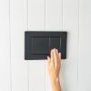 Curved In-Wall Toilet With Rectangle Matte Black Buttons