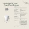Curved In-Wall Toilet With Round Gunmetal Buttons