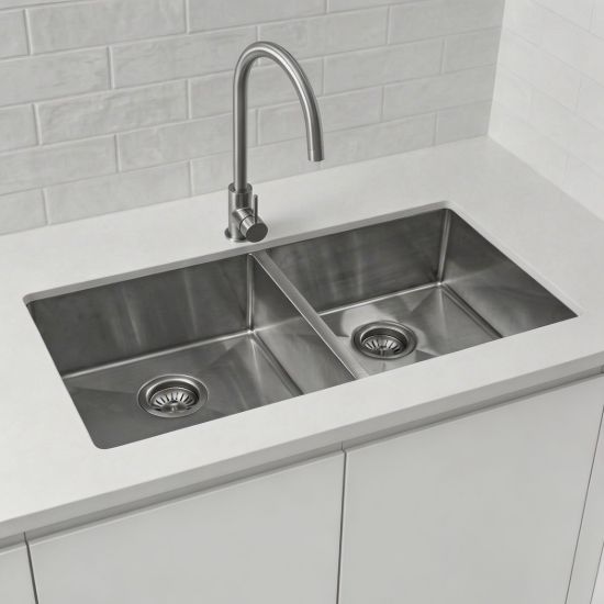 Double Bowl Sink 855x450mm Stainless Steel