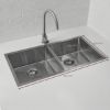 Double Bowl Sink 855x450mm Stainless Steel