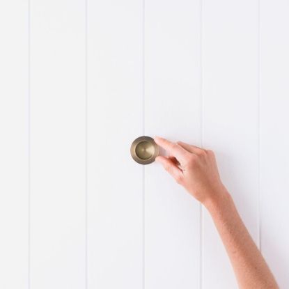 Flush Pull Round Antique Brass