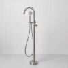Freestanding Bath Spout + Round Hand Shower Stainless Steel