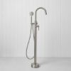Freestanding Bath Spout + Round Hand Shower Stainless Steel