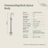 Freestanding Bath Spout + Round Hand Shower Stainless Steel