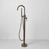 Freestanding Bath Spout + Straight Hand Shower Antique Brass