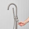 Freestanding Bath Spout + Straight Hand Shower Stainless Steel