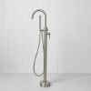 Freestanding Bath Spout + Straight Hand Shower Stainless Steel