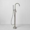 Freestanding Bath Spout + Straight Hand Shower Stainless Steel