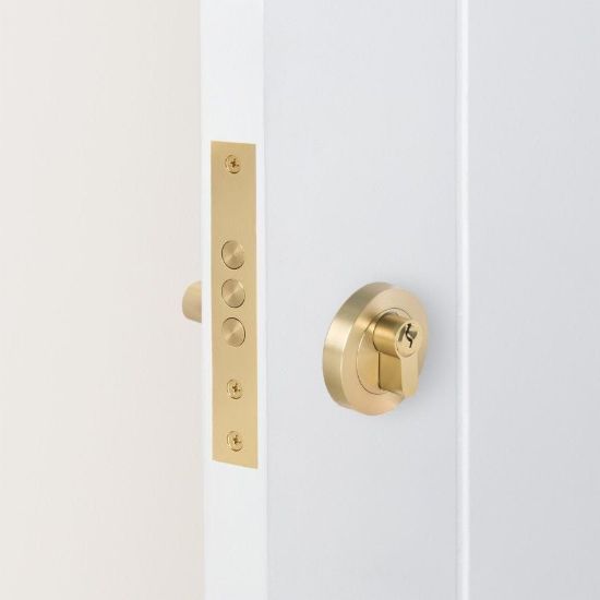 Front Door Lock Brushed Brass