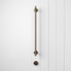 Front Door Double Side Pull Handle with Lock Set Antique Brass