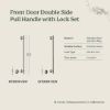 Front Door Double Side Pull Handle with Lock Set Antique Brass