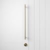 Front Door Double Side Pull Handle with Lock Set Warm Brushed Nickel